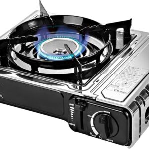 Cocina portátil BUTSIR MS-2000 DUAL con doble alimentación para camping y actividades al aire libre